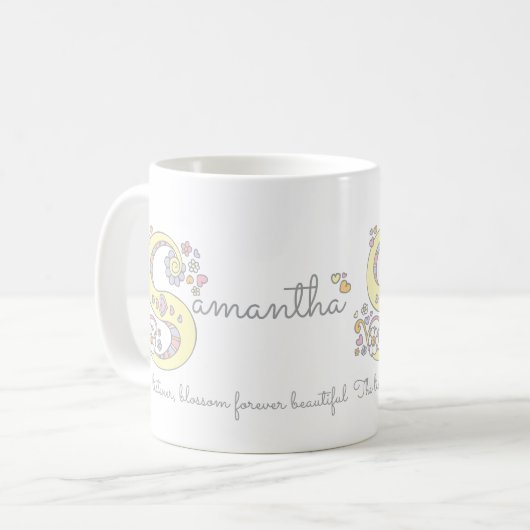 Tasse décorative de monogramme de la signification (Devant gauche)