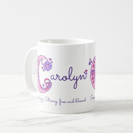 Tasse décorative de monogramme de la signification (Devant gauche)