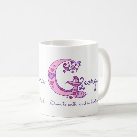 Tasse décorative de monogramme de la signification (Devant droit)