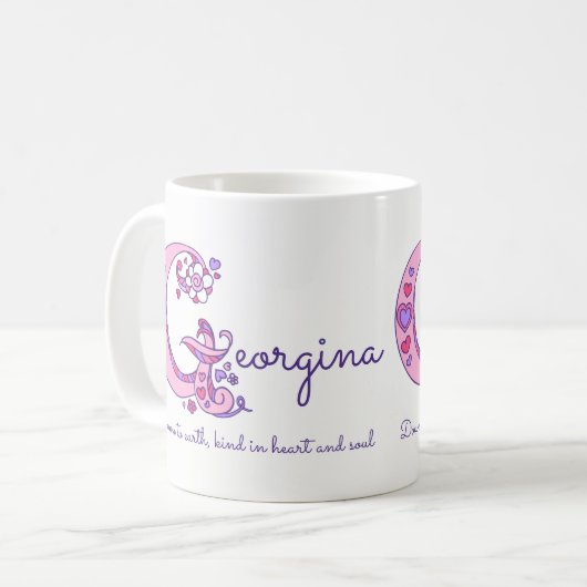 Tasse décorative de monogramme de la signification (Devant gauche)