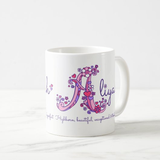 Tasse décorative de monogramme de la signification (Devant droit)