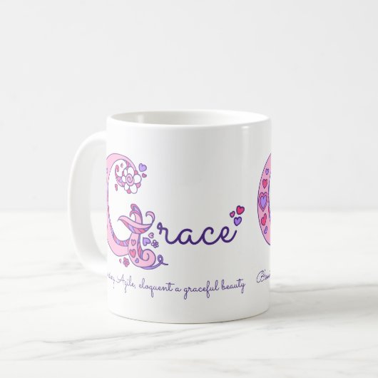 Tasse décorative de monogramme de la signification (Devant gauche)