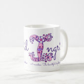 Tasse décorative de monogramme de la signification (Devant droit)
