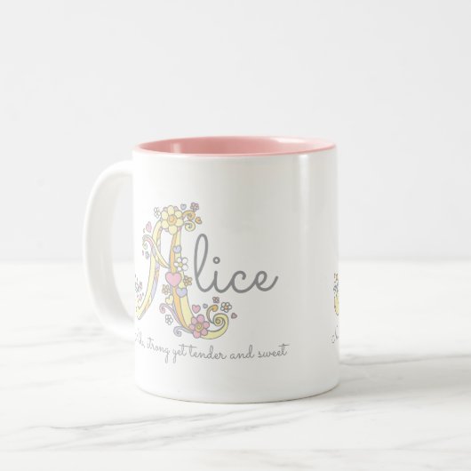 Tasse décorative de nom et de signification (Devant gauche)