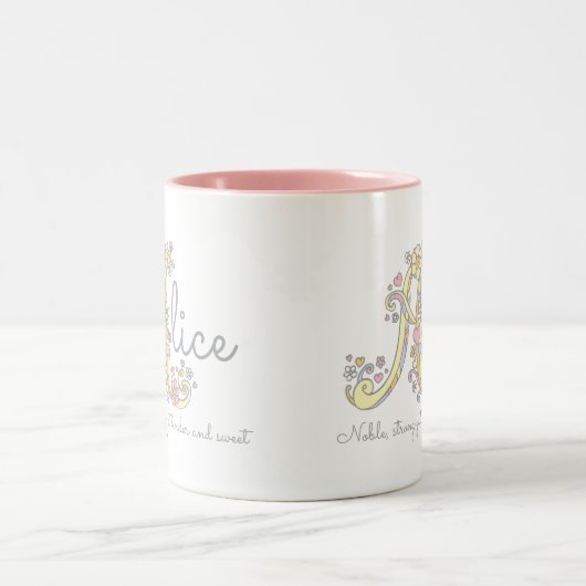 Tasse décorative de nom et de signification (Centre)