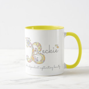 Tasse décorative de nom et de signification de