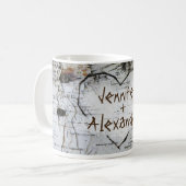 Tasse découpée rustique de coeur d'arbre de (Devant gauche)