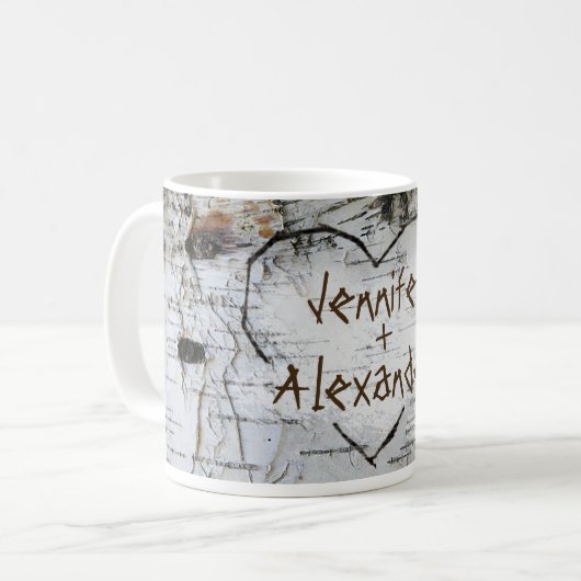 Tasse découpée rustique de coeur d'arbre de (Devant gauche)