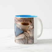 Tasse d'écriture de journal de paix et de (Devant droit)