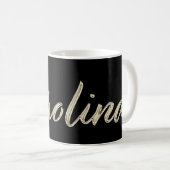 Tasse d'écriture manuscrite en or blanc Carolina T (Devant droit)