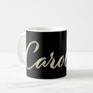 Tasse d'écriture manuscrite en or blanc Carolina T