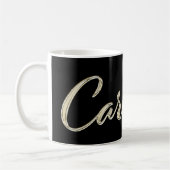 Tasse d'écriture manuscrite en or blanc Carolina T (Gauche)