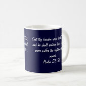 Tasse d'écriture sainte, 55:22 de psaume (Devant droit)