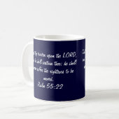 Tasse d'écriture sainte, 55:22 de psaume (Devant gauche)