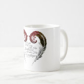 Tasse d'écriture sainte de coeur de plume (Devant droit)