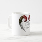 Tasse d'écriture sainte de coeur de plume (Devant gauche)