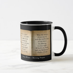 Tasse d'écriture sainte de prières du matin