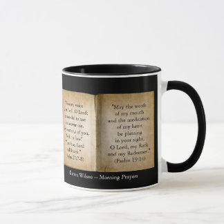 Tasse d'écriture sainte de prières du matin