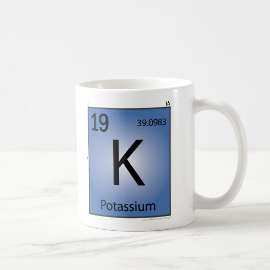 Tasse d'élément du potassium (k) (Droite)