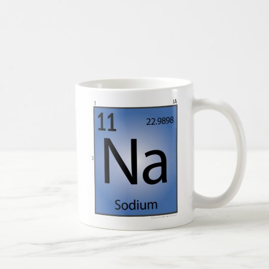 Tasse d'élément du sodium (Na) (Droite)