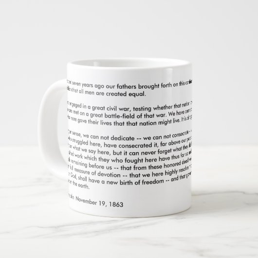 Tasse d'éléphant d'adresse de Gettysburg (Devant gauche)