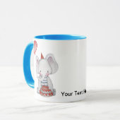 Tasse d'éléphant d'anniversaire de bébé (Devant gauche)