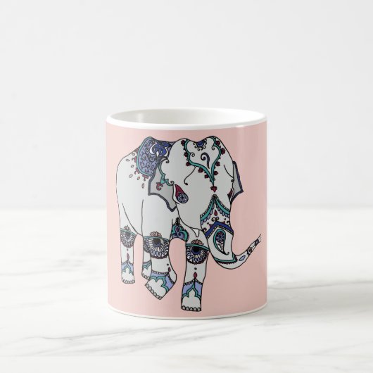 Tasse d'éléphant embellie par or rose (Centre)