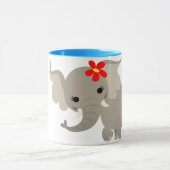 Tasse d'éléphant et de veau de mère de bande (Centre)