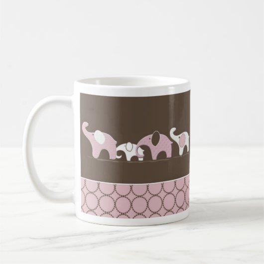 Tasse d'éléphants roses (Gauche)