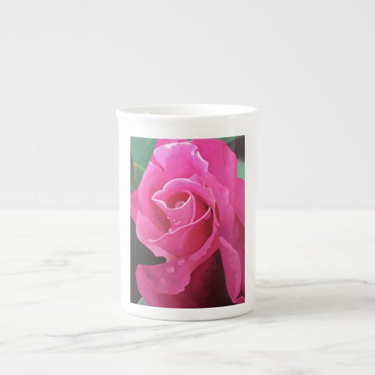 Tasse délicieuse de porcelaine tendre de rose de (Devant)