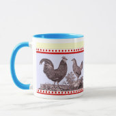 Tasse démodée classique de cuisine de deux poulets (Gauche)