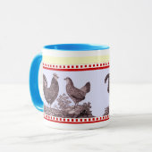 Tasse démodée classique de cuisine de deux poulets (Devant gauche)