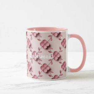 Tasse Demoiselle d'Honneur Combo Rose Fleurs de Ce