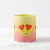 Tasse d'Emoji Polkadot d'amour de jaune d'oeil de (Centre)