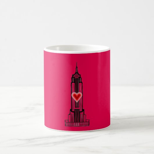 Tasse d'Empire State Building de coeur de roses (Centre)