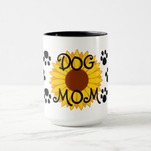 Tasse d'empreintes de pattes de tournesol de maman