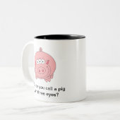 Tasse d'énigme : Porc avec trois yeux (Devant gauche)