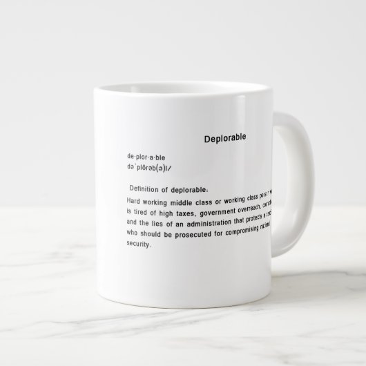 Tasse déplorable (Devant droit)