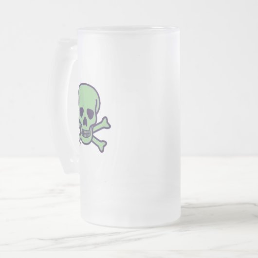 Tasse dépoli du crâne vert (Devant gauche)