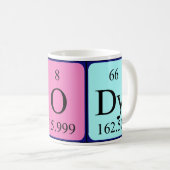 Tasse déprimée de mot de table périodique (Devant droit)