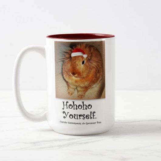 Tasse désapprobatrice de lapin Ho Ho Ho (Gauche)