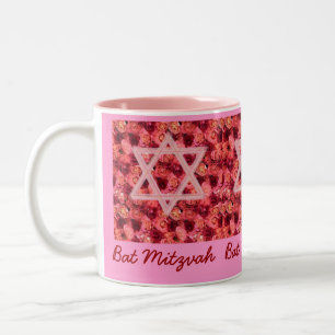 Tasse d'étoile de rose de bat mitzvah
