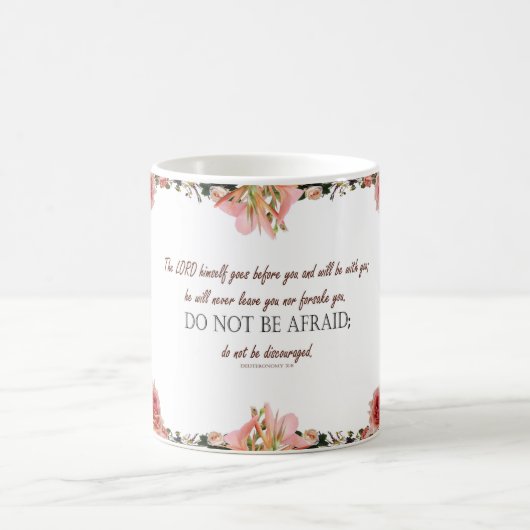 Tasse Deuteronomy 31:8, 'N'ayez pas peur' (Centre)