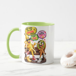 Tasse deux tons drôle de banane et kiwi