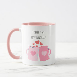 Tasse Deux Tons Rose – Le Café Est Mon Langage D'A