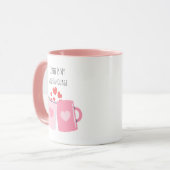 Tasse Deux Tons Rose – Le Café Est Mon Langage D'A (Devant gauche)