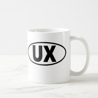 Tasse d'expérience d'utilisateur d'UX - logo ovale
