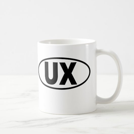 Tasse d'expérience d'utilisateur d'UX - logo ovale (Droite)