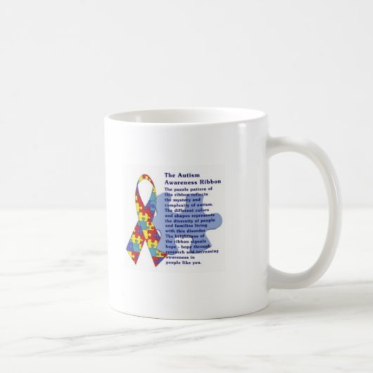 Tasse d'histoire de ruban d'autisme (Droite)