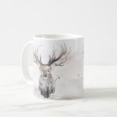 Tasse d'hiver de cerf de forêt à l'aquarelle (Devant gauche)